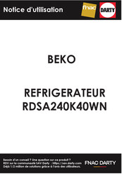 Beko RDSA240K40WN Notice D'utilisation