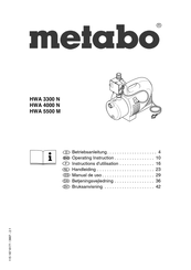 Metabo HWA 3300 N Instructions D'utilisation