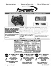 Powermate VX Power Série Manuel De L'opérateur