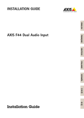 Axis Communications F44 Guide D'installation