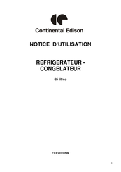 CONTINENTAL EDISON CEF2DT85W Notice D'utilisation