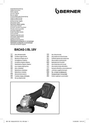 Berner BACAG-1 BL 18V Notice Originale