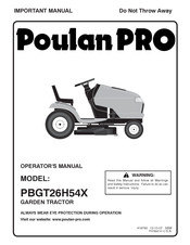 Poulan Pro PBGT26H54X Manuel De L'opérateur