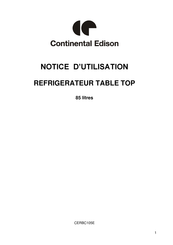 CONTINENTAL EDISON CERBC105E Notice D'utilisation