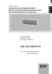 Helios KWL-EVH 470 W Notice De Montage Et D'utilisation