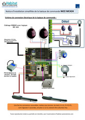 Habitat Automatisme NICE MC424 Notice D'installation Simplifiée