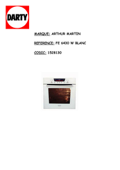 Electrolux ARTHUR MARTIN FE 6430 W Notice D'utilisation