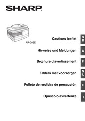 Sharp AR-203E Mode D'emploi Et Avertissements