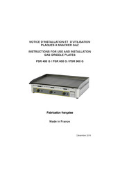 Roller Grill PSR 600 G Notice D'installation Et D'utilisation