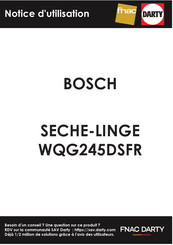 Bosch WQG245A0FR Manuel D'utilisation Et Notice D'installation