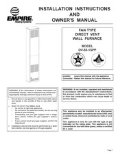 Empire Heating Systems DV-55-1SP Instructions D'installation Et Manuel Du Propriétaire