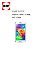 Samsung GALAXY S5 SM-G900F Mode D'emploi