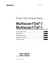 Sony Trinitron Multiscan15sf II Mode D'emploi