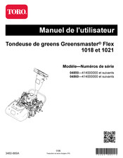 Toro Greensmaster Flex 1018 Manuel De L'utilisateur