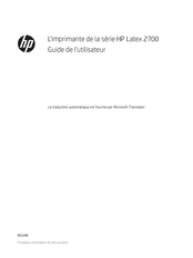 HP Latex 2700 Serie Guide De L'utilisateur