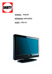 Philips 26PFL3403D Manuel De L'utilisateur