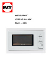 Brandt MM1020W Guide D'installation Et D'utilisation