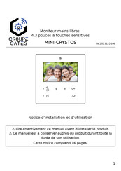 Gates MINI-CRYSTOS Notice D'installation Et D'utilisation