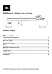 JBL TT350 Classic Mode D'emploi