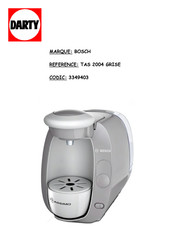 Bosch TASSIMO TAS20 Serie Notice D'utilisation