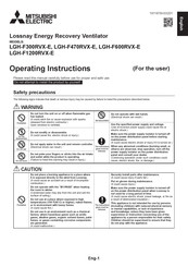 Mitsubishi Electric LGH-F470RVX-E Manuel D'instructions