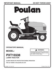 Poulan PXT15538 Manuel De L'opérateur