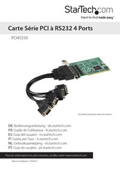 StarTech PCI4S550 Guide De L'utilisateur