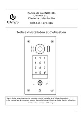 Gates KDT-611E-170-316 Notice D'installation Et D'utilisation