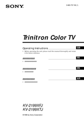 Sony Trinitron KV-2199XTJ Instructions D'utilisation