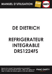 De Dietrich DRS1224FS Guide D'utilisation