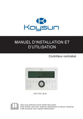 Kaysun KCCT-64 I Manuel D'installation Et D'utilisation