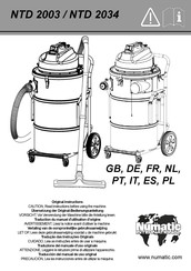 Numatic NTD 2003 Traduction Du Manuel D'utilisation D'origine