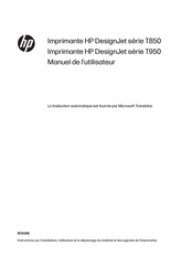 HP DesignJet T850 Serie Manuel De L'utilisateur