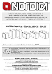 Nordica INSERTOCrystal 50v p30 Instructions Pour L'installation, L'utilisation Et L'entretien