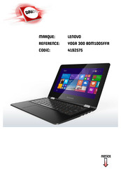 Lenovo YOGA 300 80M1005FFR Guide De L'utilisateur