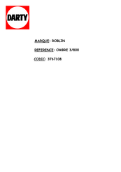 ROBLIN OMBRE 3/800 Manuel D'instructions