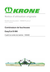 Krone EasyCut B 890 Notice D'utilisation Originale