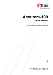 Struers Accutom-100 Mode D'emploi