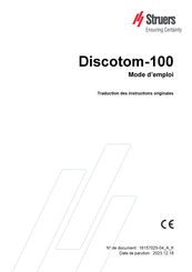 Struers Discotom-100 Mode D'emploi