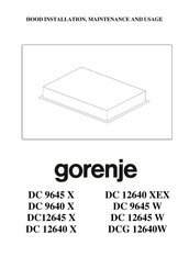 Gorenje DC12645 X Installation, Entretien Et Utilisation