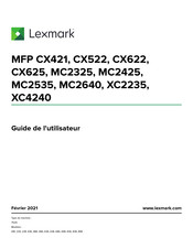 Lexmark CX421 Guide De L'utilisateur