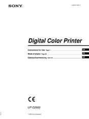 Sony UP-D2600 Mode D'emploi