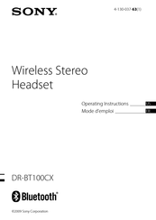 Sony DR-BT100CX Mode D'emploi
