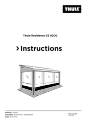 Thule Residence G3 9200 Instructions