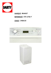 Brandt ETE 6730 F Guide D'installation & D'utilisation