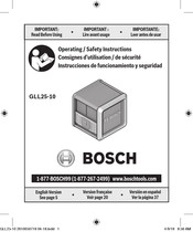 Bosch GLL25-10 Consignes D'utilisation/De Sécurité