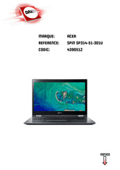 Acer SPIN SP314-51-301U Manuel D'utilisation