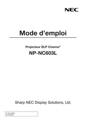NEC NP-NC603L Mode D'emploi