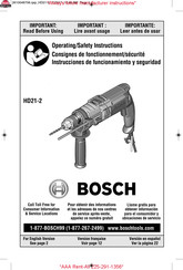 Bosch HD21-2 Consignes De Fonctionnement/Sécurité
