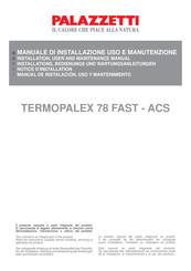 Palazzetti TERMOPALEX 78 FAST-ACS Notice D'installation